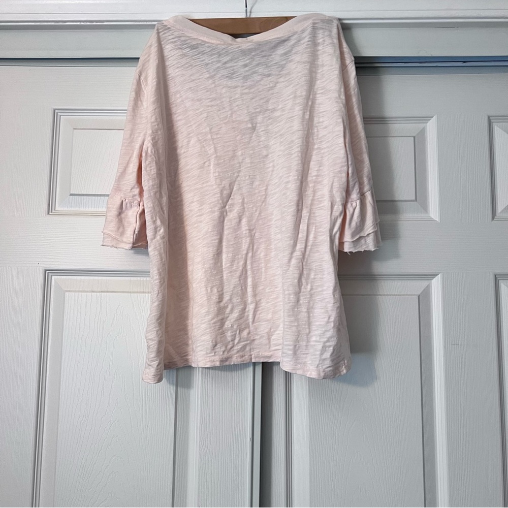 dylan Pink and Orange Flutter Sleeve Blouse - Picture 3 of 3